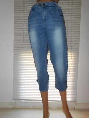 Miss Captain Jeans   Pantacourt Jeans Délavé  T  40 - Photo 1/4