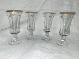 Irish style Stemware Clovers, Limoncello, smaller than a shot glass, set of 4 - Picture 1 of 23