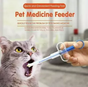 2x Medicine Pill Gun Popper Piller Pusher Feed Dog Cat Puppy Medication Syringe - Picture 1 of 12
