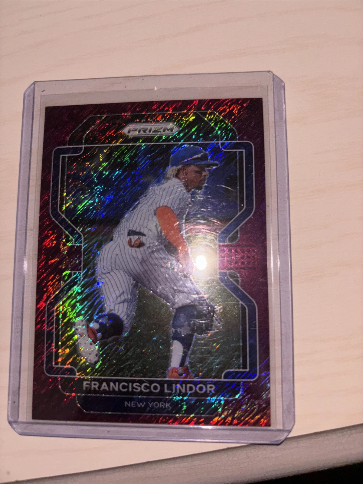 2022 Francisco Lindor Purple shimmer SP 6/7 Prizm #156 METS MLB