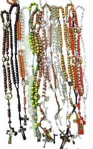 12pc Mix Lot Wholesale Religious Full Catholic Rosary Crucifix Cross Best Seller - Picture 1 of 12