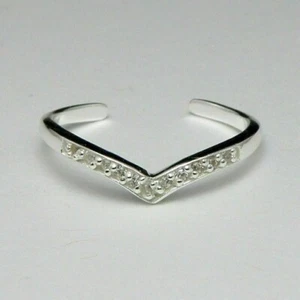 1.0Ct Round Women's Fashion Toe Ring 14K White Gold Plated of Simulated Diamond - Picture 1 of 7