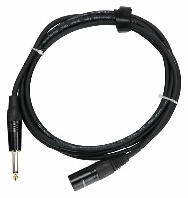 Cavo audio DJ PA 6,3mm jack XLR adattatore cavo mono asimmetrico nero 2,5m