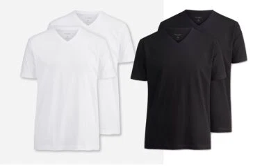 OLYMP Herren T-Shirt Doppelpack 2 X V-Neck Shirt Modern Regular Fit Öko-Tex Neu