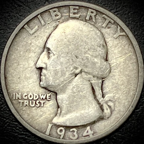 1934 Washington Quarter - 90% Silver 25C Cover