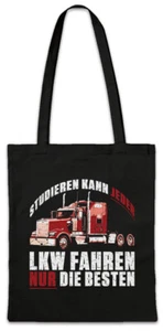 Studieren Kann Jeder Hipster Bag Stofftasche Stoffbeutel LKW Fahren Truck Brummi - Picture 1 of 1