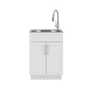 All-in-One Stainless Steel Laundry Utility Sink and Cabinet Modern Faucet - Picture 1 of 1