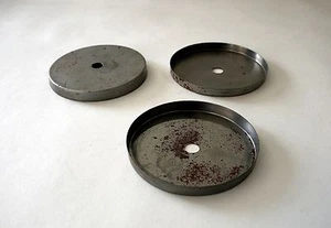 4-1/2"DIA x 1/2" HIGH STEEL CANOPY or BACKPLATE 4 PCS! - Picture 1 of 2