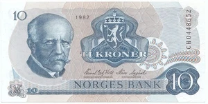 1982 Norway 10 Kroner P36C-UNC - Picture 1 of 2