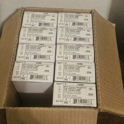 PASS & SEYMOUR 1595 GFCI DUPLEX RECEPTACLE -  **NIB Case Of 10** - Image 1 of 4