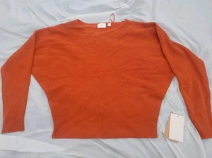 Cyrus V-Neck Cropped Sweater New Women's Size Small Burnt Orange Knit - Picture 1 of 12