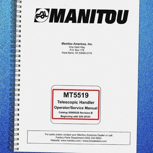 MANITOU MT5519 Telescopic Handler Operator Service Manual, COIL BINDING - JACKET - Imagen 1 de 8