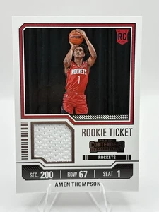 Parche de camiseta de boleto de novato Panini Contenders Amen Thompson 2023-24 RC #F - Imagen 1 de 8