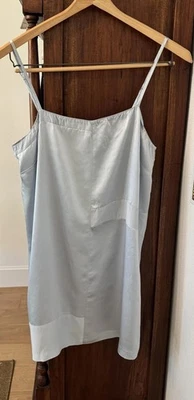 Camisola Anne Klein feminina de seda XL azul claro alças ajustáveis - Imagem 1 de 4