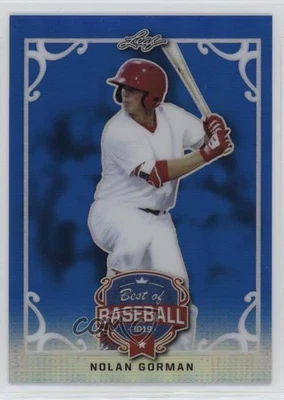 2019 Leaf Best of Baseball Blue /35 Nolan Gorman #BB-10 - Image 1 of 2