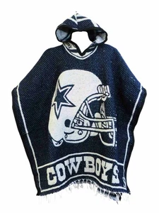 Dallas Cowboys Navy Reversible Handmade Hooded Poncho Unisex - Picture 1 of 4
