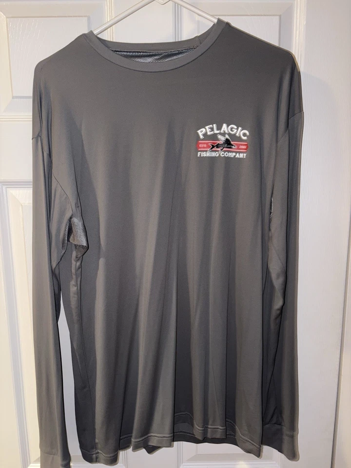 Camisa de pesca de rendimiento de manga larga gris AquaTek grande Pelagic para hombre Foto 1 de 4