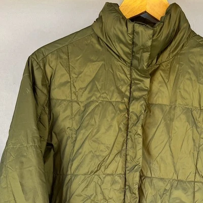 Madewell выстеганный пуховик куртка оливковый стоять воротник легкий пальто женщин - Изображение 1 из 4