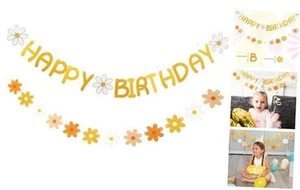 Daisy Birthday Banner Daisy Birthday Party Decorations Flower Birthday Banner - Picture 1 of 6