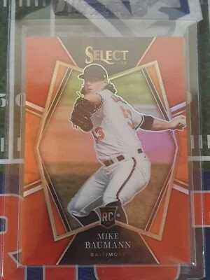 2022 Panini Select Premier Level Red Prizm 127/199 Mike Baumann #120 Rookie RC - Image 1 of 2
