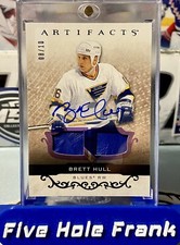 2021-22 Upper Deck Artifacts Brett Hull Purple Auto Dual Premium Relic /10 #155