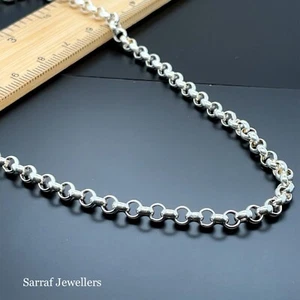 ROUND BELCHER CHAIN 925 Stamp & Hallmark Sterling Silver ALL SIZE 4mm-4.5mm Wid - Picture 1 of 12