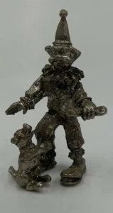 Vintage Circus Clown with Dog Miniature Figurine 2 1/2" - Picture 1 of 4