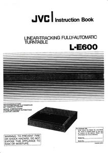 Manuale Istruzioni Instruction Book per JVC L-E600  - Foto 1 di 1