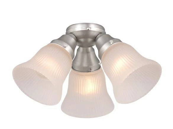 Brushed Nickel And Frosted Glass Fan Light Kit-3 Light - Image 1 of 1