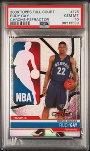 2006 Topps Chrome Rudy Gay Rookie Refractor /199 PSA 10 Pop 1 Grizzlies - Picture 1 of 3