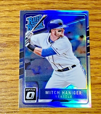 MITCH HANIGER 2017 Panini Donruss Optic #64 Rated Rookie RC Holo Prizm - Image 1 of 2