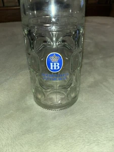 HB Hofbrauhaus Munchen Pittsburgh Dimpled Glass Beer Stein Mug Clear - Picture 1 of 6