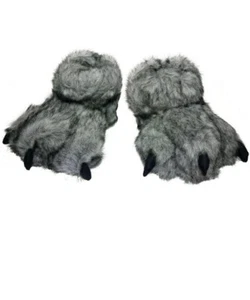 Pelziger Werwolf weiche Plüsch Hausschuhe Schuhe Kinder Jungen Mädchen von Katze & Jack M/L 3-10 - Bild 1 von 6