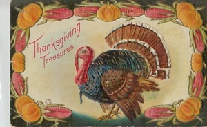 CARTOLINA AUGURALE THANKSGIVING PICCOLO FORMATO  MOLTO BELLA - Foto 1 di 2