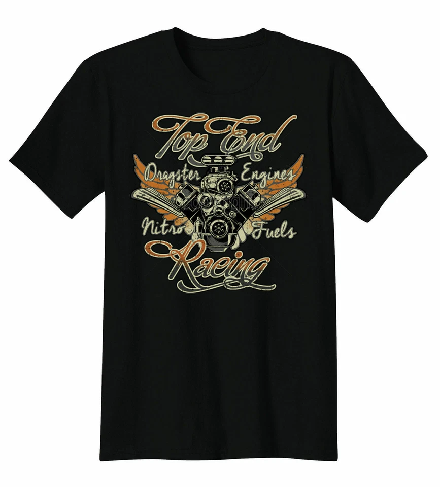 Camiseta Top End Dragster Engines Nitro Fuels Racing Rockabilly Flathead Hot Rod Foto 1 de 1