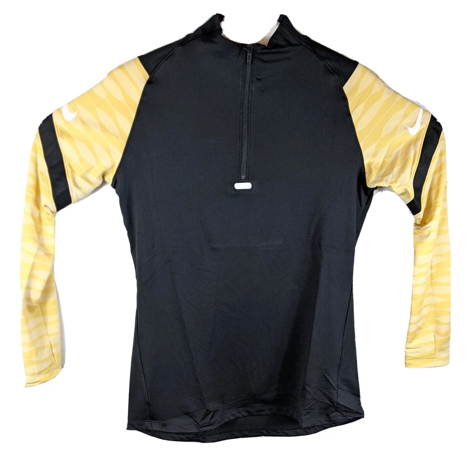 Womens Tiger Striped Nike Pullover Medium Yellow Long Sleeve Workout Top