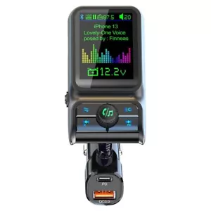 Car Mp3 Player Bluetooth Fm Transmitter Handsfree Call Hd Screen Display Qc3.0 - Picture 1 of 12