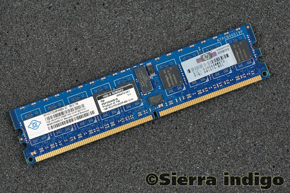 Nanya NT1GT72U4PA0BV-3C PC2-5300P-555-12-H1.667 ECC 1GB Server Memory RAM - Image 1 of 1