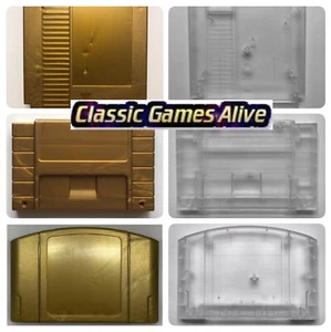 Zelda Gold Cart Gray Shell Clear Case für N64, SNES und NES Ersatz/ Projekt - Bild 1 von 38
