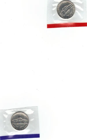 1974 P+D UNCIRCULATED JEFFERSON NICKELS STILL IN MINT CELLO NICE L@@K Cover
