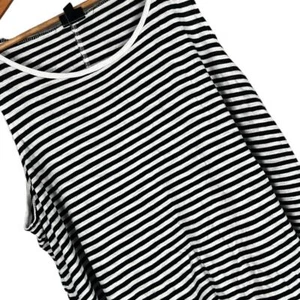 TORRID Damen 1X schwarz weiß gestreift klassische Passform Heritage Slub Rundhalsausschnitt Tank - Bild 1 von 7