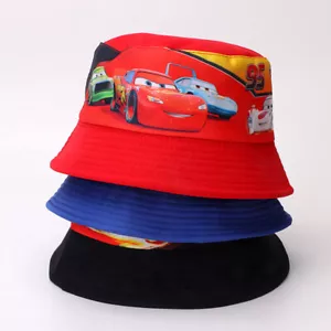 Baby Boys Cartoon Cars Bucket Hat Kids Children Summer Sun Hat Fisherman Caps - Picture 1 of 13