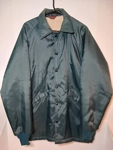 Vintage Pla-Jac by Dunbrooke Coach Jacket Made In USA Men Size XL Green Faux Fur - Picture 1 of 9