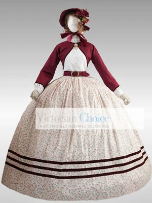 Victorian Southern Belle 19th Century Floral Dress Garden Theater Clothing 2402 - Image 1 of 4