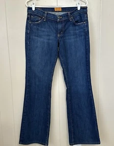 James Jeans Women’s Bootcut Sz 29 Low Rise Dark Wash Lightly Distressed - Picture 1 of 7