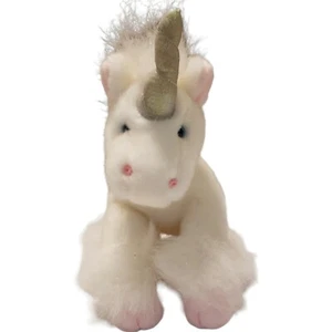 Vtg Russ Berrie GAIA the Unicorn White Plush Stuffed Animal Toy 8" Blue Eyes - Picture 1 of 6