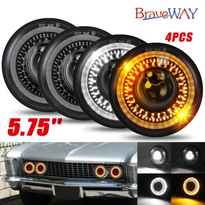 Faros LED de haz alto/bajo DRL para Buick Electra Wildcat 5,75" 5-3/4" pulgadas 4 un. Foto 1 de 4
