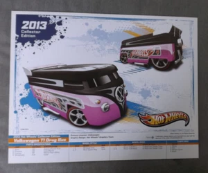 Hot Wheels E-Sheet K-Mart 2013 VW T1 Drag Bus 8 1/2 X 10 3/4 - Picture 1 of 1