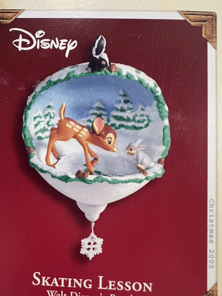 Hallmark 2005 LECCIÓN DE PATINAJE Walt Disney's Bambi Keepsake Ornament Foto 1 de 4