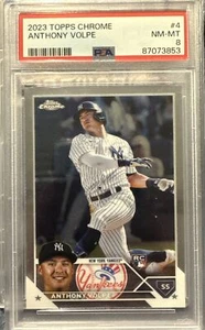 2023 Topps Chrome Anthony Volpe #4 RC Rookie PSA 8 NM-MT Yankees - Imagen 1 de 5
